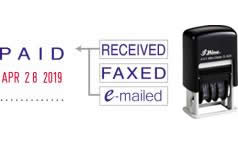 Self-Inking Dater, 7/32" x 27/32" Die Plates above and below date w/interchangeable Dies  .  Single or Multi-Color Ink Pad