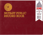 Dome No. 880 Notary Public Record Journal, Burgundy Cover, 60 Pages, 8 1/2 x 10 1/2.  Good in all 50 States.