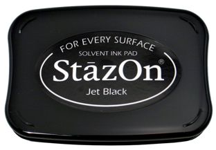 StazOn Permanent Ink Stamp Pad, 1-7/8 x 3, Jet Black