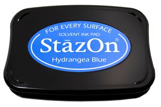 StazOn Permanent Ink Stamp Pad, 1-7/8 x 3, Hydrangea Blue