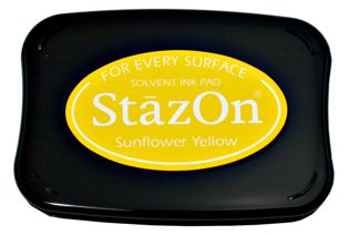 StazOn Permanent Ink Stamp Pad, 1-7/8 x 3, Sunflower Yellow