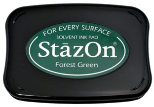 StazOn Permanent Ink Stamp Pad, 1-7/8 x 3, Eden Green